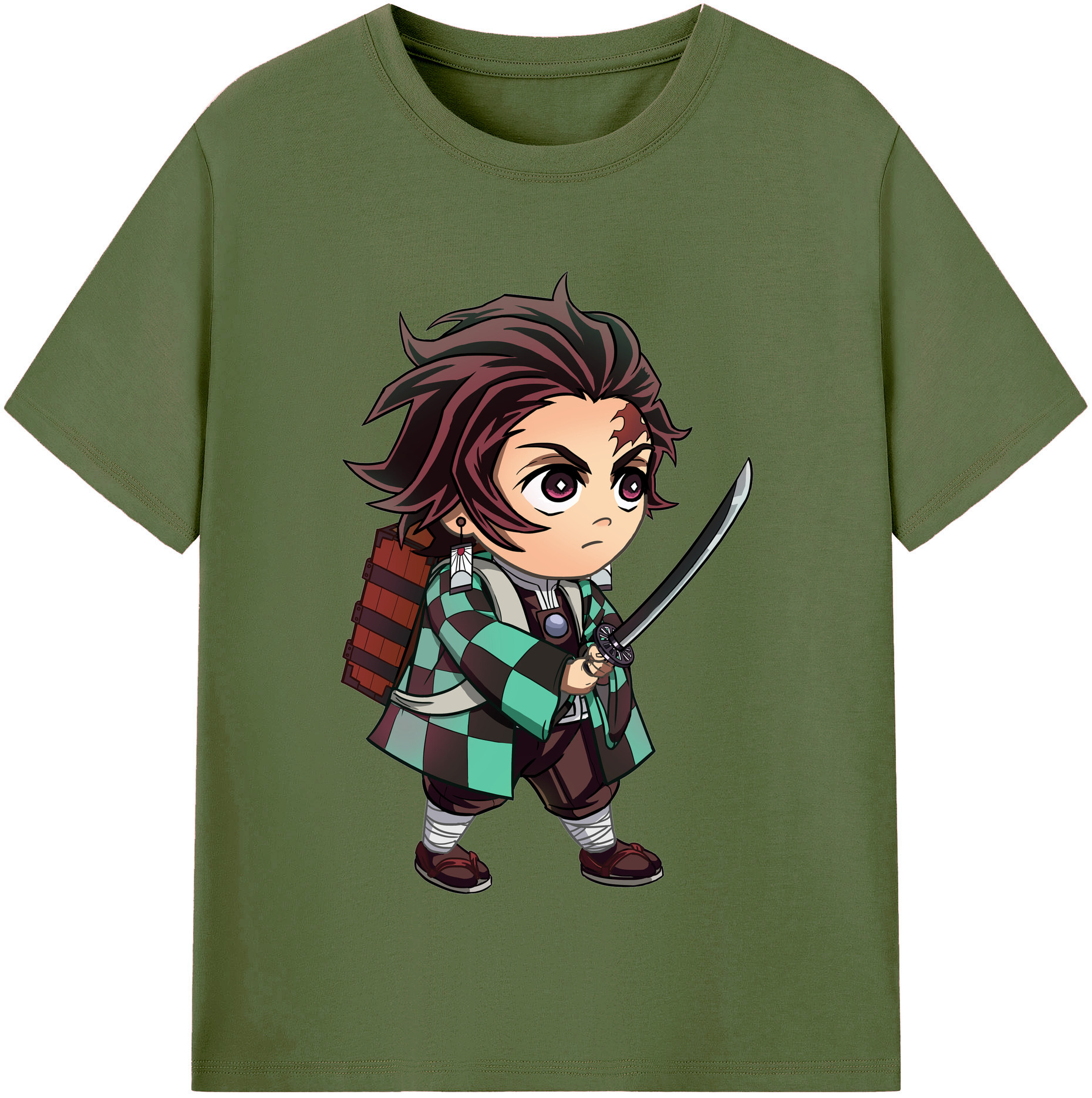（画像用） 鬼滅の刃 竈門 炭治郎／かまど たんじろう Kamado Tanjirou 綿100％半袖Tシャツ（フロントプリント）